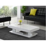 Table basse aramis avec rangements - mdf laqu blanc
