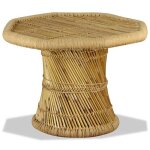 Table basse en bambou octogonale 60 x 60 x 45 cm - vidaxl - elgance - chic - aspect bois