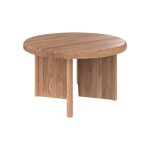 Table basse ronde en bois de teck recycl� d80 cm - bana - rendez - vous d�co