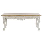 Table basse en bois de manguier coloris blanc vieilli et naturel - longueur 120 x profondeur 61 x hauteur ... Table basse en bois de manguier coloris blanc vieilli et naturel - longueur 120 x profondeur 61 x hauteur ...