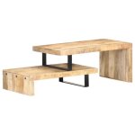 Table basse en bois de manguier massif - vidaxl - rectangulaire - marron - 90x50x40cm - 80x50x20cm Table basse en bois de manguier massif - vidaxl - rectangulaire - marron - 90x50x40cm - 80x50x20cm