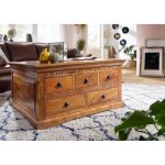 Table basse - bois massif dacacia laqu� (miel) - oxford 0320