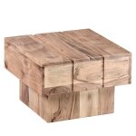 Wohnling table en bois massif acacia table basse 44 x 44 x 30 cm table basse solide carré cube large Wohnling table en bois massif acacia table basse 44 x 44 x 30 cm table basse solide carré cube large