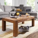 Wohnling table basse en bois massif sheesham 110cm de large salon table design sombre table de style ... Wohnling table basse en bois massif sheesham 110cm de large salon table design sombre table de style ...