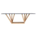 Table basse en bois de noyer coloris naturel et verre - longueur 130 x profondeur 70 x hauteur 42 cm Table basse en bois de noyer coloris naturel et verre - longueur 130 x profondeur 70 x hauteur 42 cm