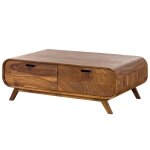 Table basse en bois de sheesham 120x70x40 marron clair laqu� mailand n� 135