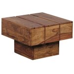 Wohnling tableau sheesham table basse en bois 44 x 44 x 30 cm table basse solide carré cube large Wohnling tableau sheesham table basse en bois 44 x 44 x 30 cm table basse solide carré cube large