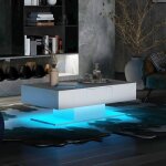 Table basse - leytn - modèle avec led - 2 tiroirs cachés - 2 niveaux de rangement - blanc brillant Table basse - leytn - modèle avec led - 2 tiroirs cachés - 2 niveaux de rangement - blanc brillant