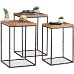 Table basse carrée relaxdays en bois de manguier et métal - marron - noir - 50x35x40cm Table basse carrée relaxdays en bois de manguier et métal - marron - noir - 50x35x40cm
