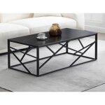 Table basse en cramique et mtal - effet marbre noir - melrone de pascal morabito