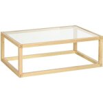 Table basse homcom bois dh�v�a 100x60x35cm bois naturel