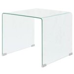 Table basse contemporaine en verre tremp - vidaxl - 495 x 50 x 45 cm - transparent