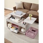 Table basse avec deux tiroirs en tissu double relevage couleur avoine Table basse avec deux tiroirs en tissu double relevage couleur avoine