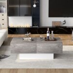 Table basse 102 x 60 x 40 cm table de canapé extensible et espace de rangement gris Table basse 102 x 60 x 40 cm table de canapé extensible et espace de rangement gris