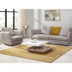 Table basse - plateau pivotant - mdf laqu blanc et chne - fausto ii