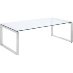 Table basse freya - verre tremp & mtal chrom