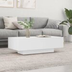 Table basse - fydun - 100x495x31 cm - bois ding�nierie - blanc - design moderne