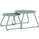Outsunny - table dappoint de jardin - m�tal - 60x60x41cm - vert