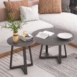 Table basse gigogne ronde en marbre lot de 2 table salon scandinave Table basse gigogne ronde en marbre lot de 2 table salon scandinave