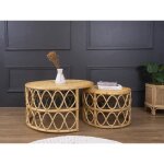 Tables basses gigognes - rotin - coloris : naturel - ronita Tables basses gigognes - rotin - coloris : naturel - ronita
