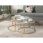 Tables basses gigognes en verre tremp et acier inoxydable - dor - maevane ii de pascal morabito