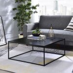 Table basse hilar table de salon grande table dappoint design retro vintage industriel plateau carr� ...