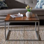 Table basse hades table de salon table dappoint carr�e design vintage plateau en m�lamin� old style et ...