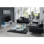 Table basse isania - verre tremp & mdf blanc