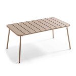 Table basse de jardin acier taupe 90 x 50 cm palavas oviala