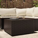 Table basse de jardin - mothinessto - ly2975 - carrée - résine tressée - verre trempé 50x50x30 cm Table basse de jardin - mothinessto - ly2975 - carrée - résine tressée - verre trempé 50x50x30 cm