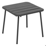 Table basse de jardin carr�e phuket graphite en acier trait� en �poxy - hesp�ride