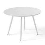 Table basse de jardin ronde en m�tal blanc 40 cm palavas oviala