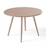 Table basse de jardin ronde en m�tal taupe 40 cm