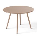 Table basse de jardin ronde en m�tal taupe 50 cm