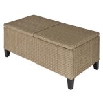 Table basse de jardin style cosy chic - table basse relevable - métal époxy résine tressée imitation ... Table basse de jardin style cosy chic - table basse relevable - métal époxy résine tressée imitation ...