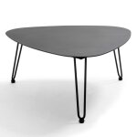 Table basse de jardin triangulaire en aluminium noir - oviala Table basse de jardin triangulaire en aluminium noir - oviala