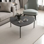 Table basse - lenny - ovale - m�tal - anthracite - 90 x 40 x 89 cm