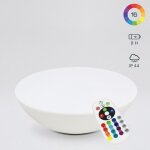 Table basse lumineuse - blanc - 21 cm de hauteur - 80 cm de diam�tre - t�l�commande - batterie rechargeable ...