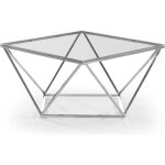Table basse - paris prix - luna - plateau en verre - pieds inox - design moderne Table basse - paris prix - luna - plateau en verre - pieds inox - design moderne