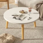 Table basse - table à manger de loisirs de forme ronde avec pied en bois massif style nordique 60cm Table basse - table à manger de loisirs de forme ronde avec pied en bois massif style nordique 60cm