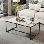 Table basse marbre de salon table café industrielle rectangulaire design blanche moderne scantinave en ... Table basse marbre de salon table café industrielle rectangulaire design blanche moderne scantinave en ...