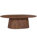 Table basse miguel 120 cm ovale brun clair structure et plateau en bois design robuste et élégant haute ... Table basse miguel 120 cm ovale brun clair structure et plateau en bois design robuste et élégant haute ...