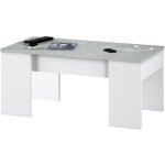 Table basse modulable coloris blanc artik - ciment en mélamine avec plateau - dim : 45 x 100 x 50 cm Table basse modulable coloris blanc artik - ciment en mélamine avec plateau - dim : 45 x 100 x 50 cm