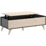 Table basse modulable coloris graphite - naturel - longueur 99 x hauteur 41 x profondeur 60 cm Table basse modulable coloris graphite - naturel - longueur 99 x hauteur 41 x profondeur 60 cm