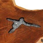 Table basse - mothinessto - 70 x 45 cm - bois de teck massif - polyr�sine - finition laqu�e