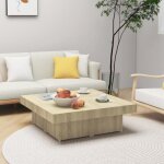 Table basse - mothinessto - ly4059 - chne sonoma - 90x90x28 cm - agglomr