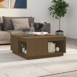 Table basse - mothinessto - marron miel - bois massif de pin - rectangulaire - salon