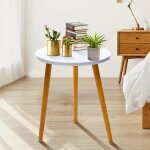 Table basse neufu - salon - bout de canapé - bois - blanche - ronde Table basse neufu - salon - bout de canapé - bois - blanche - ronde
