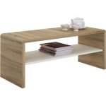 Table basse noelle table de salon rectangulaire ou meuble tv de 120 cm avec 1 �tag�re de rangement en ...