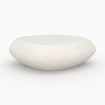 Table basse ovale en bton blanc 105 cm - maui - rendez - vous dco